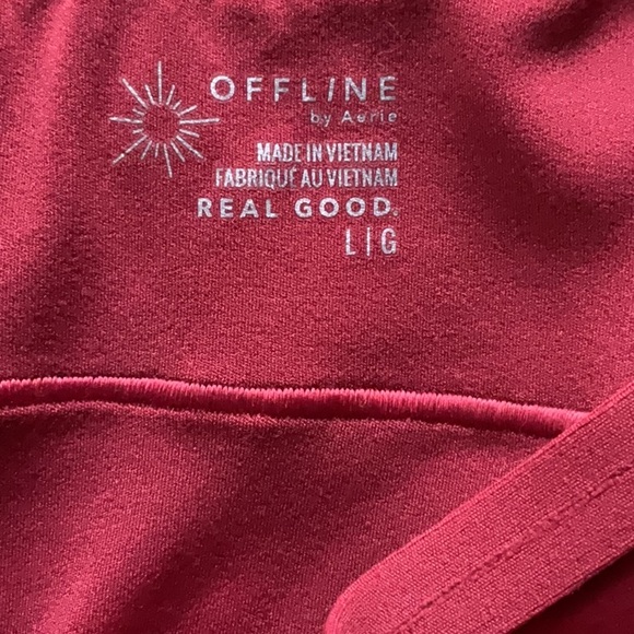 OFFLINE By Aerie Real Me Smocked Flowy Dress in Summer Burgundy Size L - Picture 7 of 7